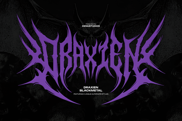 Draxien: Unleashing Chaos in Black Metal Typography