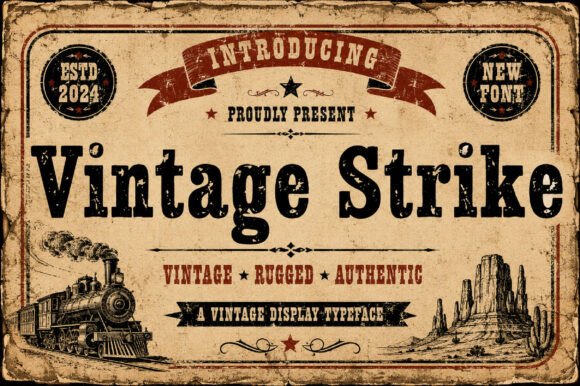 Introducing Vintage Strike: The Distressed Slab Display Font