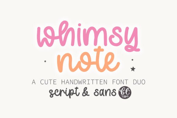 Whimsy Note: A Friendly Font Duo for Authentic Designs